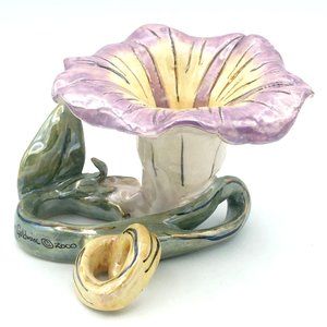BLUE SKY CLAYWORKS purple flower candle holder - HEATHER GOLDMINC morning glory